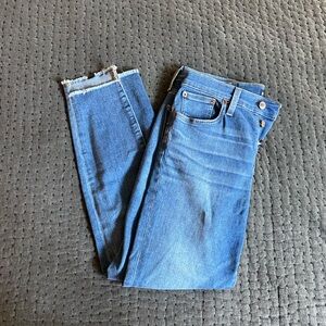 J.Crew skinny jeans, size 8, raw hem, button fly